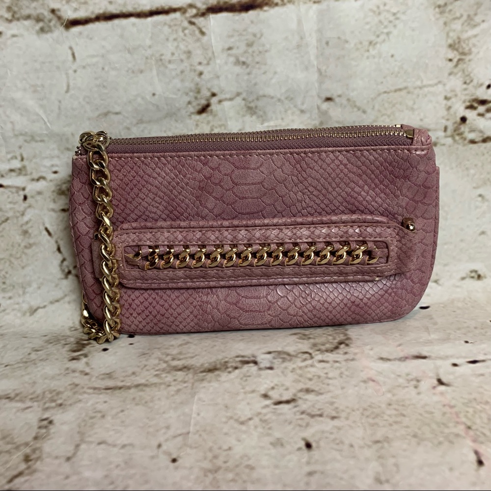 Bebe Lilac Python Clutch Wristlet - image 3